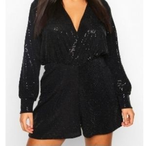Boohoo sequin romper size 20